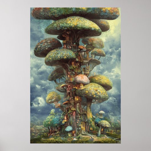 surrealistische poster van de grote kleurrijke pad (Voorkant)