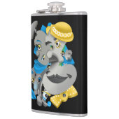 Surrealistische puzzel geconfronteerd met een heup heupfles (Links)