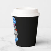 Surrealistische puzzel geconfronteerd met papieren papieren bekers (Achterkant)