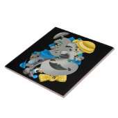 Surrealistische puzzel geconfronteerd met veelzijd tegeltje (Zijkant)