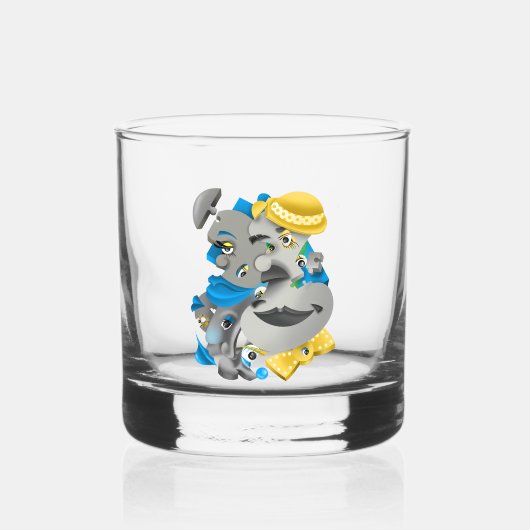 Surrealistische puzzel geconfronteerd met whisky g glas (Voorkant)