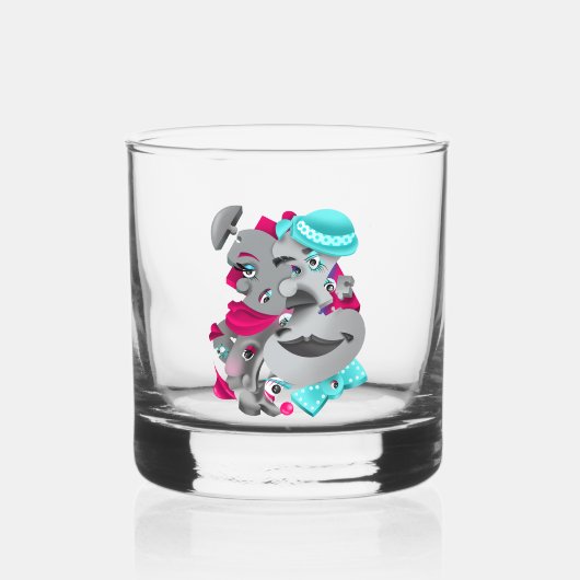 Surrealistische puzzel geconfronteerd met whisky g glas (Voorkant)
