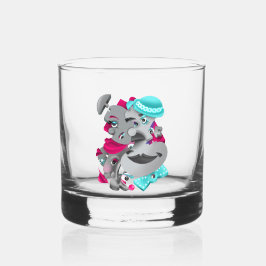 Surrealistische puzzel geconfronteerd met whisky g whisky glas
