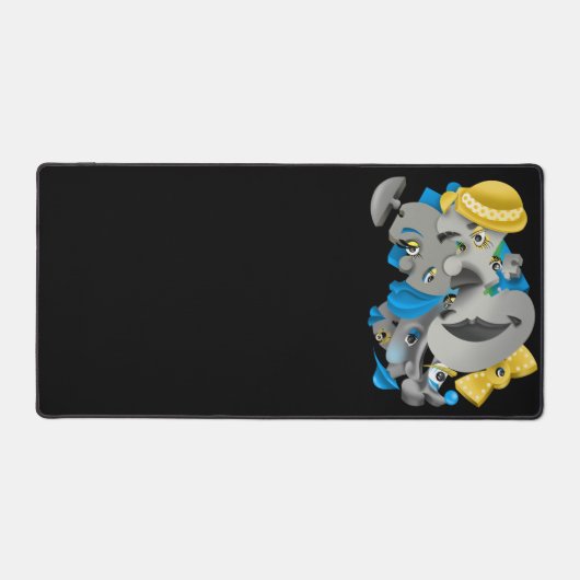 Surrealistische Puzzel Gezichten Desk Mat (Voorkant)