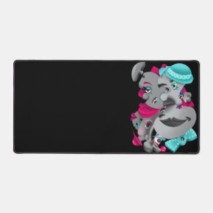 Surrealistische Puzzel Gezichten Desk Mat