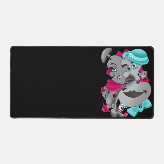 Surrealistische Puzzel Gezichten Desk Mat (Voorkant)