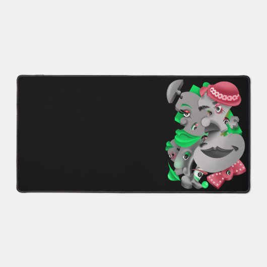 Surrealistische Puzzel Gezichten Desk Mat (Voorkant)