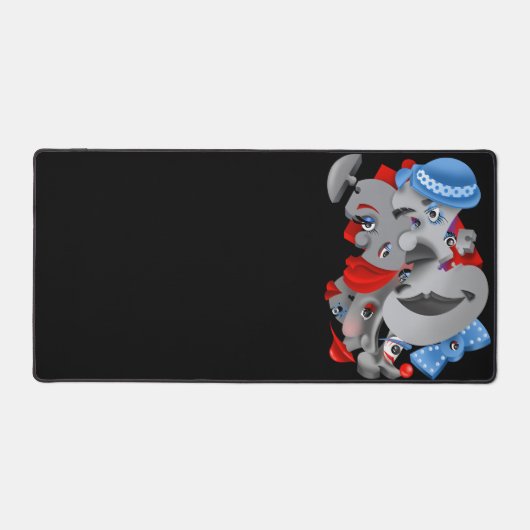 Surrealistische Puzzel Gezichten Desk Mat (Voorkant)