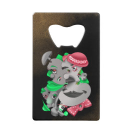 Surrealistische puzzel gezichten flesopener creditkaart flessenopener