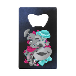 Surrealistische puzzel gezichten flesopener creditkaart flessenopener