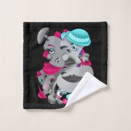 Surrealistische puzzel gezichten gezicht doek washandje