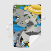 Surrealistische Puzzel Gezichten Golf Handdoek (Insitu)