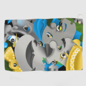 Surrealistische Puzzel Gezichten Golf Handdoek (Horizontaal)