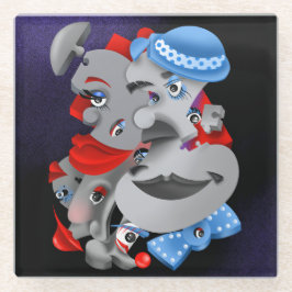 Surrealistische puzzel gezichten Onderzetter