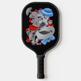 Surrealistische puzzel gezichten pickleball paddle