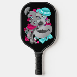Surrealistische puzzel gezichten pickleball paddle