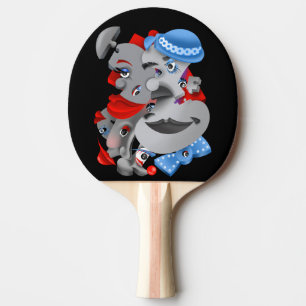 Surrealistische puzzel gezichten Ping Pong Paddle Tafeltennisbatje