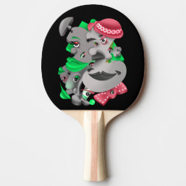 Surrealistische puzzel gezichten Ping Pong Paddle Tafeltennisbatje