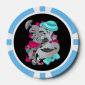 Surrealistische Puzzel Gezichten Poker Chip (Voorkant)