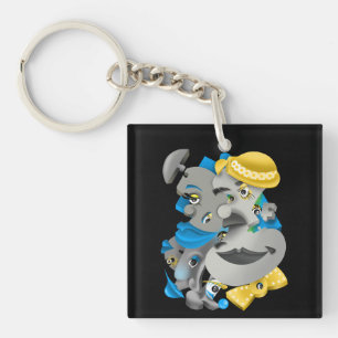 Surrealistische puzzel gezichten Sleutelhanger