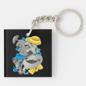Surrealistische puzzel gezichten Sleutelhanger (Achterkant)