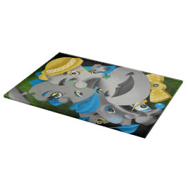 Surrealistische puzzel gezichten snijplank