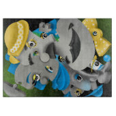 Surrealistische puzzel gezichten snijplank (Voorkant)