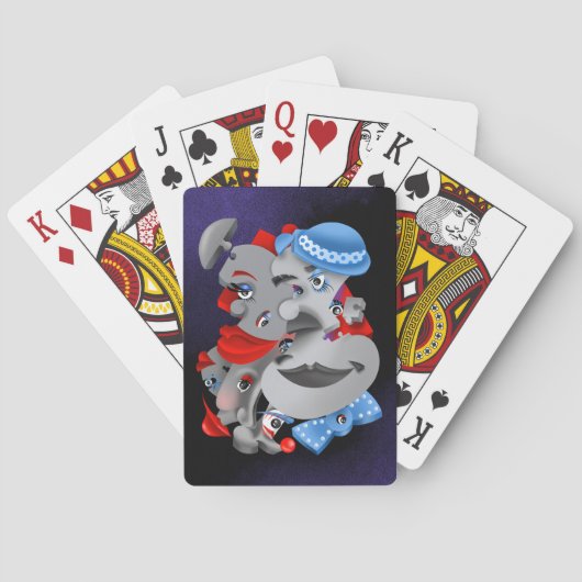 Surrealistische puzzel gezichten speelkaarten (Achterkant)