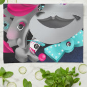 Surrealistische puzzel gezichten theedoek (Gevouwen)