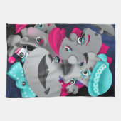 Surrealistische puzzel gezichten theedoek (Horizontaal)