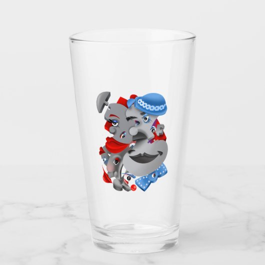 Surrealistische puzzel gezichten Tumbler (Voorkant)