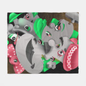 Surrealistische puzzelgezichten fleece deken (Voorkant (Horizontaal))