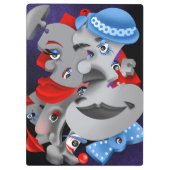 Surrealistische puzzelgezichten Klembord (Achterkant)