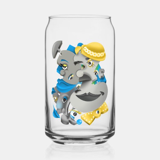 Surrealistische puzzelgezichten kunnen glas (Voorkant)