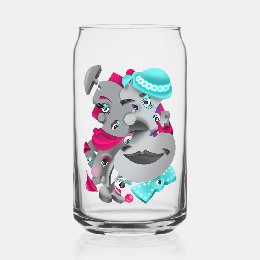 Surrealistische puzzelgezichten kunnen glas (Voorkant)