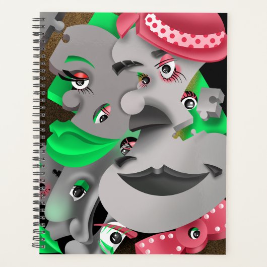 Surrealistische puzzelgezichten Planner (Voorkant)