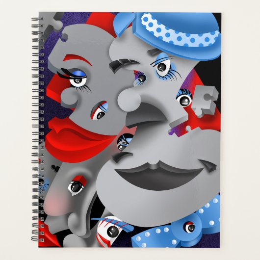 Surrealistische puzzelgezichten Planner (Voorkant)