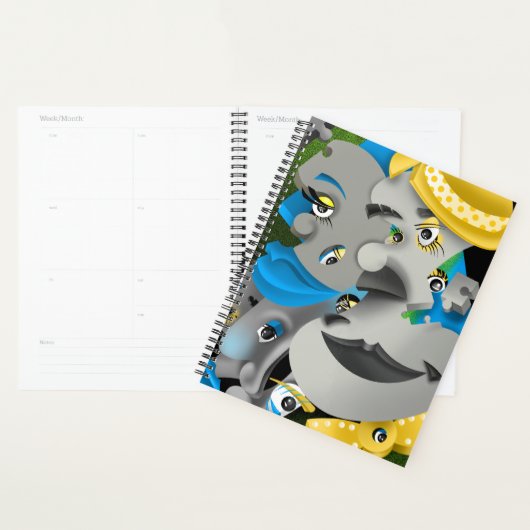 Surrealistische puzzelgezichten Planner (Display)