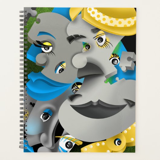 Surrealistische puzzelgezichten Planner (Voorkant)