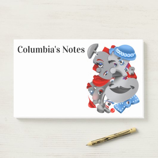 Surrealistische puzzelgezichten Post-it-Notes Post-it® Notes (Op bureau)