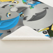 Surrealistische puzzelgezichten sherpa deken (3/4)