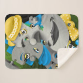 Surrealistische puzzelgezichten sherpa deken (Voorkant (horizontaal))