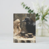 Surrealistische Raven en Child Fantasy Tea Party Briefkaart (Staand voorkant)