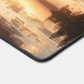 Surrealistische reflectieve bol met zonsondergangs bureaumat (Hoek)