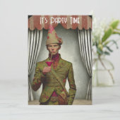 Surrealistische retro Euro Guy Party Uitnodigen Kaart (Staand voorkant)