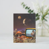 Surrealistische Retro Futurisme Ruimte Collage Art Briefkaart (Staand voorkant)