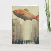 Surrealistische reuzenvis in de lucht kaart (Voorkant)