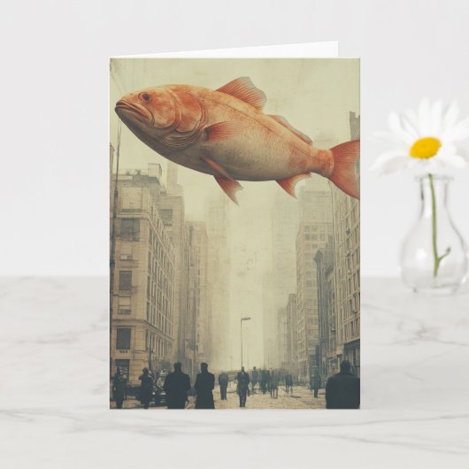 Surrealistische reuzenvis in de lucht kaart (Kleine Plant)