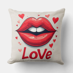 Surrealistische rode lippen met liefdesinspiratie kussen