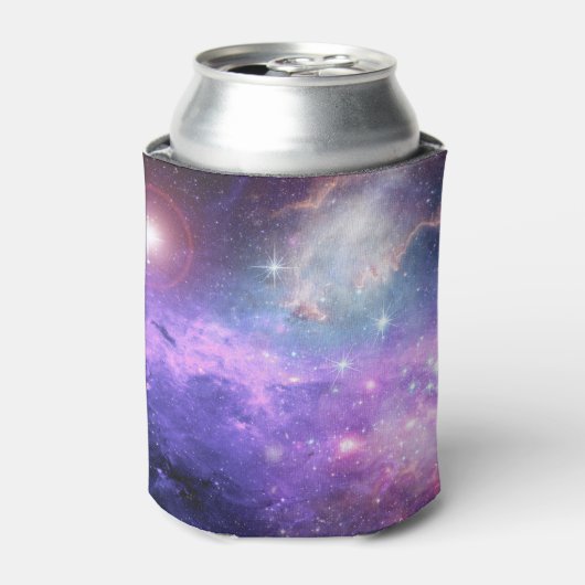 Surrealistische ruimte achtergrond, sterrenhemel. blikjeskoeler (Blikje Voorkant)